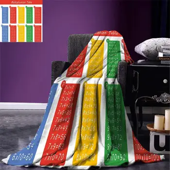 

Christmas Blanket Colorful Classroom Multiplication Table Between One to Ten Elementary School Warm Anti-pilling Blanket