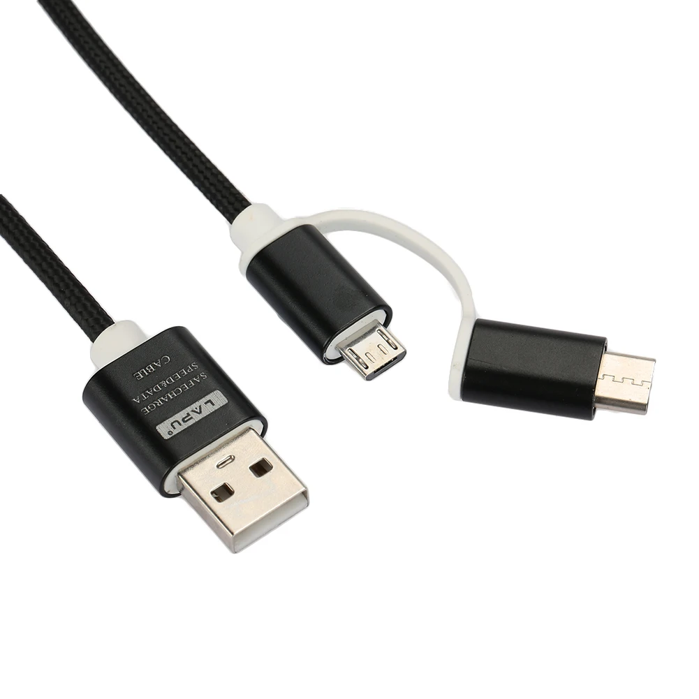 

1M Micro USB To Type C 2 in 1 Laptop Lead Smartphone Portable Durable