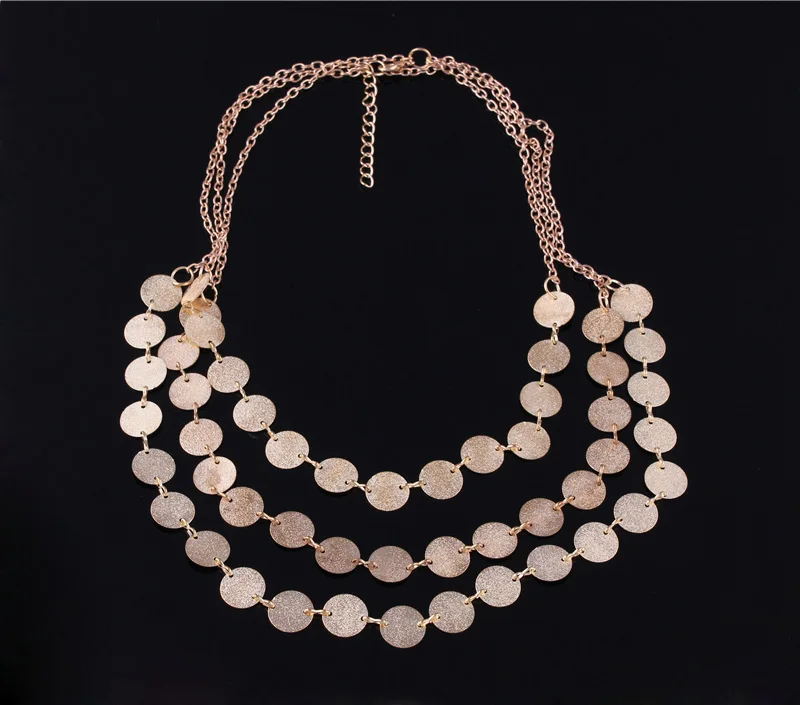 Tenande панк Многослойные большие массивные несколько ожерелья с блестками для женщин простой стиль украшения для ночного клуба Femme Bijoux Colar