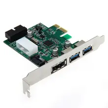 GTFS Hot Desktop 3 Port USB 3.0 20 Pin Power ESATA PCI Express Adapter Controller Card