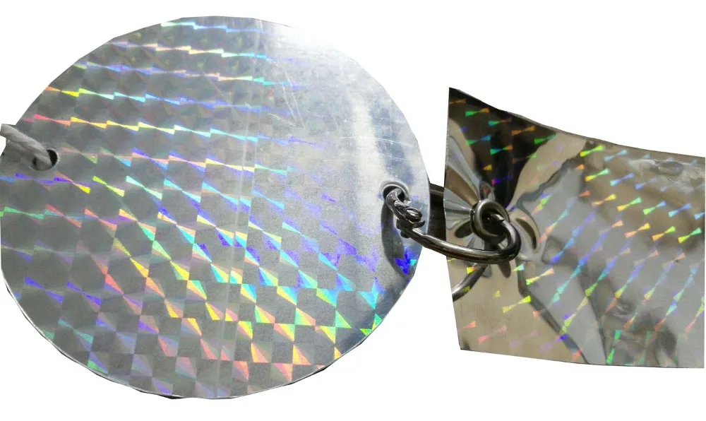 Deterrent Reflective Scare Tape Discs, Bird Repellent Tape Highly Holographic Reflective Deterrent Discs for Pigeons, Grackles 