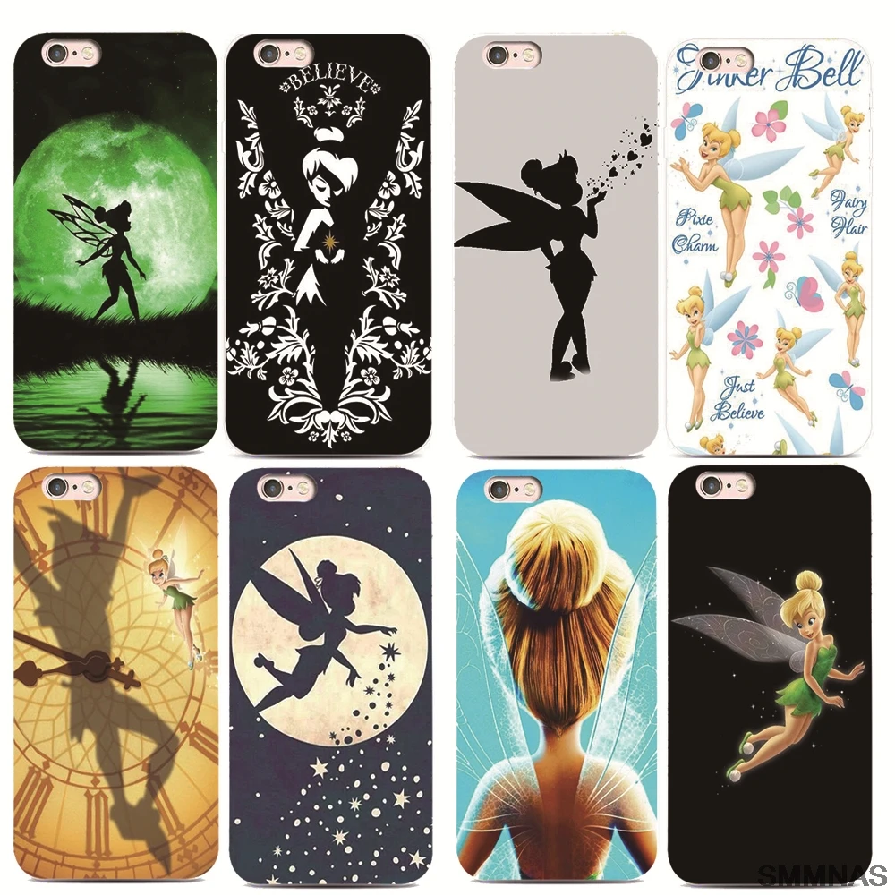 SMMNAS Tinkerbell Tinker Bell For iPhone 5 X 8plus Black silicone Phone Cases For iPhone 7 6 6s Plus luxury Ultra Thin