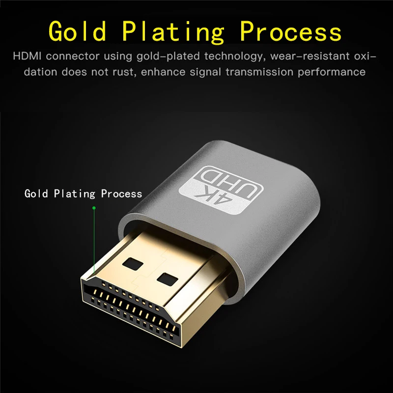 

2019 HDMI Dummy Adapter Display 4K VGA Virtual Plug Virtual Emulator Adapter DDC Edid Support 1920x1080P For Video