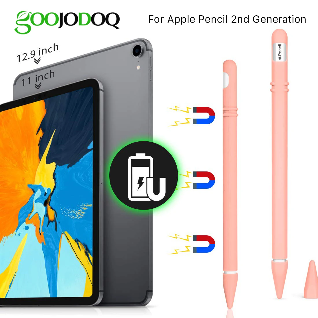

Silicone Case for Apple Pencil 2 Holder Sleeve Cover for iPad Pro 11 12.9 inch 2018 Apple Pencil 2nd Generation Stylus Pen Case
