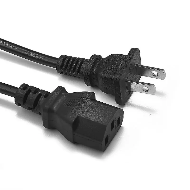 2pcs US JP Power Supply Cable Cord 2 Prong Japan Plug IEC C13 1.2m 4ft