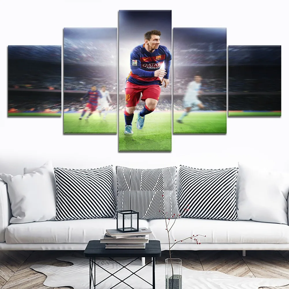 

Abstract Football Field Lionel Messi Sport Painting 5 Piece Style Picture Canvas Print Type Modern Home Decor Wall Art Poster