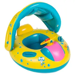 Труба Форма безопасность младенца Плавание ming кольца плавать надувной регулируемой зонтиком сиденья Лодка кольцо Плавание бассейн