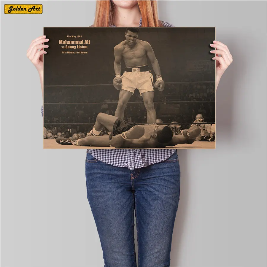 

Muhammad Ali Boxing Vintage paper poster Retro Wall Sticker Painting home decoration print picture paints 45.5x31.5cm