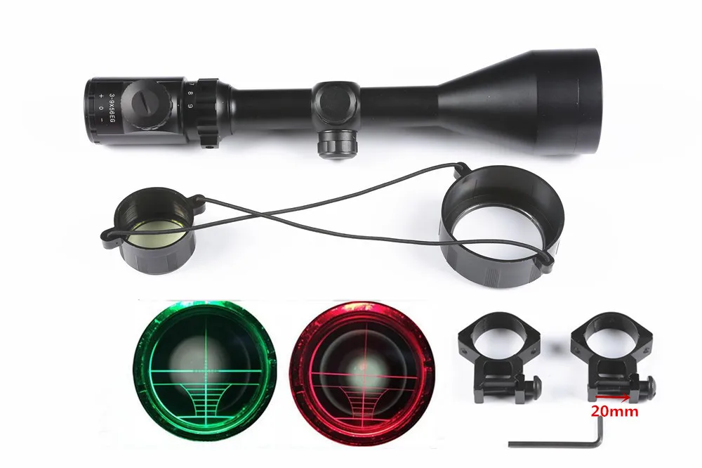 

Hunting Rifle Scope 3-9X56 EG Red Green Mil-dot illuminated Optics Sniper Scope Sight Picatinny Rail Mount 20mm Hunting caza