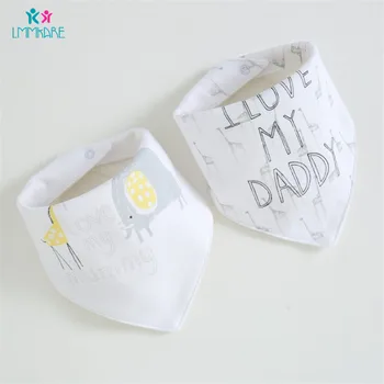 

2Pcs/Set Baby Bibs 100% Cotton Three-layers Waterproof Triangular Scarf Baby Infant Cartoon Cute Bibs Saliva Pocket Baby Care