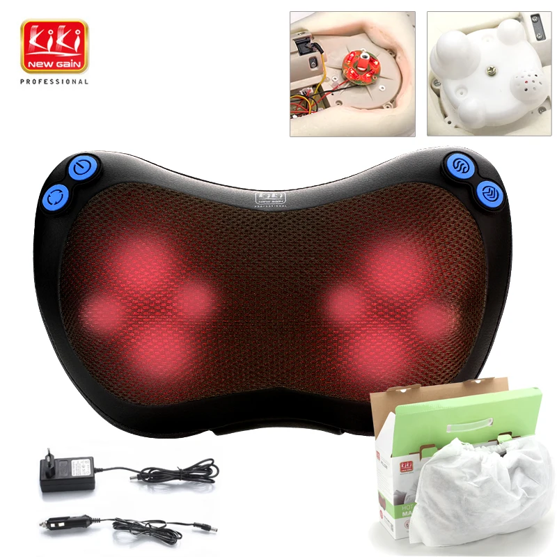Baratos KIK NEWGAIN cuello multifunción plato masajeador almohada de masaje almohadilla cervical lumbar pierna masajista corporal masajeador hombro 12V