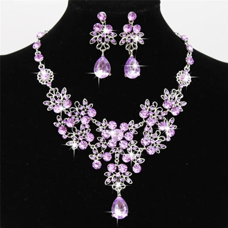 purple wedding jewelry sets