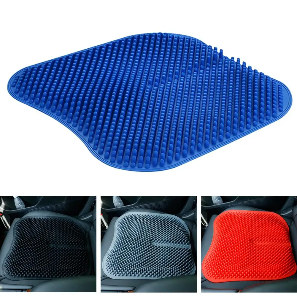 Breathable Silicone Massage Seat Cushion,Unique 3D Pillar Design Relieve Fatigue Car Mat Car Seat Green
