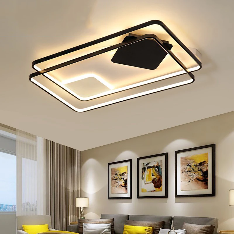 

Rectangle Square Aluminum Wave Chandelier Lighting lamparas de techo Acrylic Bedroom ceiling chandelier lamp Lights