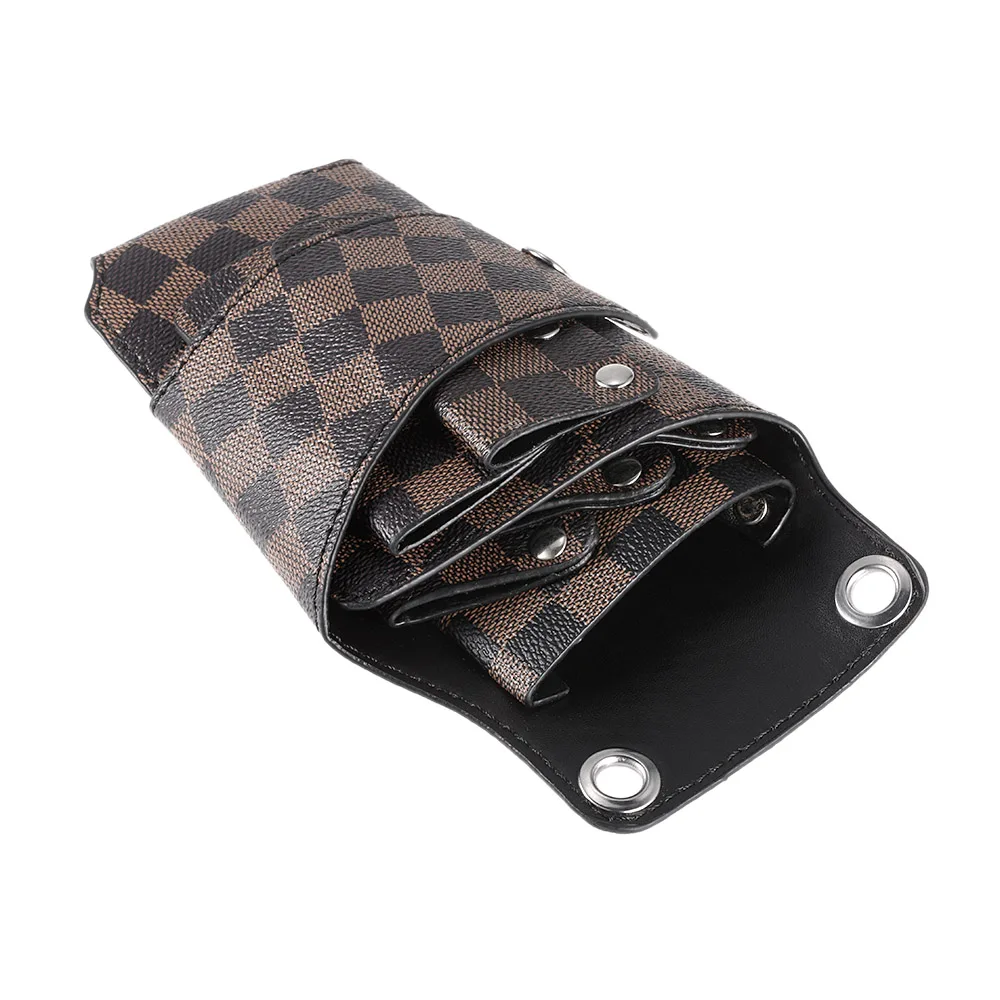 PU Leather Hair Scissor Bag Clips Comb Bag with Waist Shoulder Belt Hairdressing Barber Hair Scissor Holster Pouch Holder Case