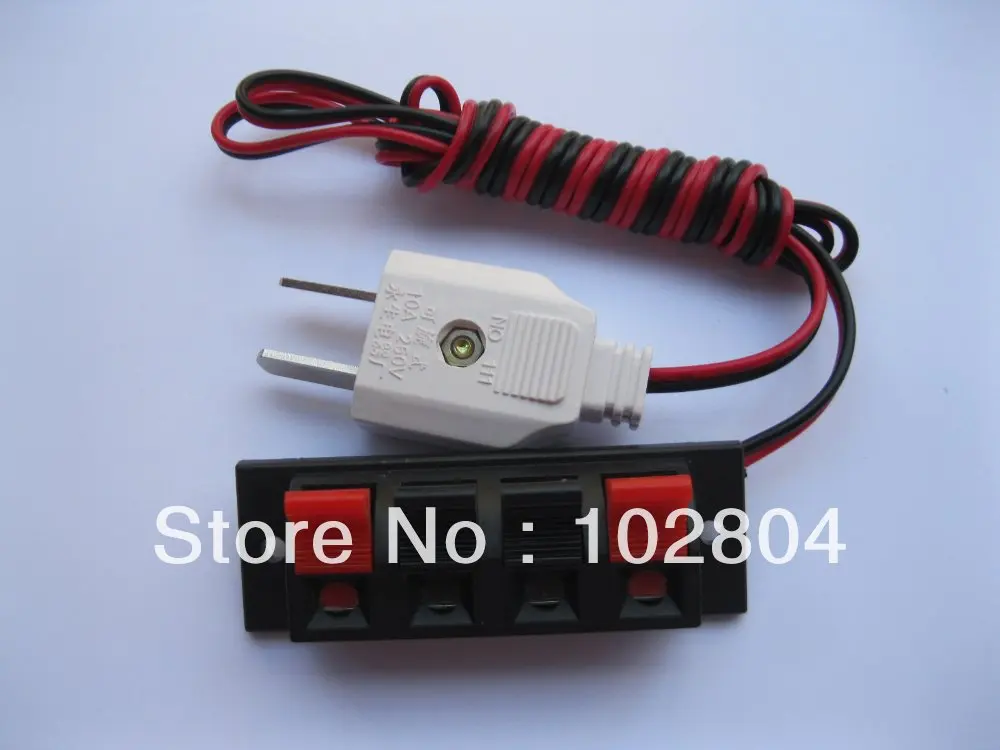 

1 pcs Speaker Terminal Board Spring Loaded 4-Way With Adapter Plug 1.5m