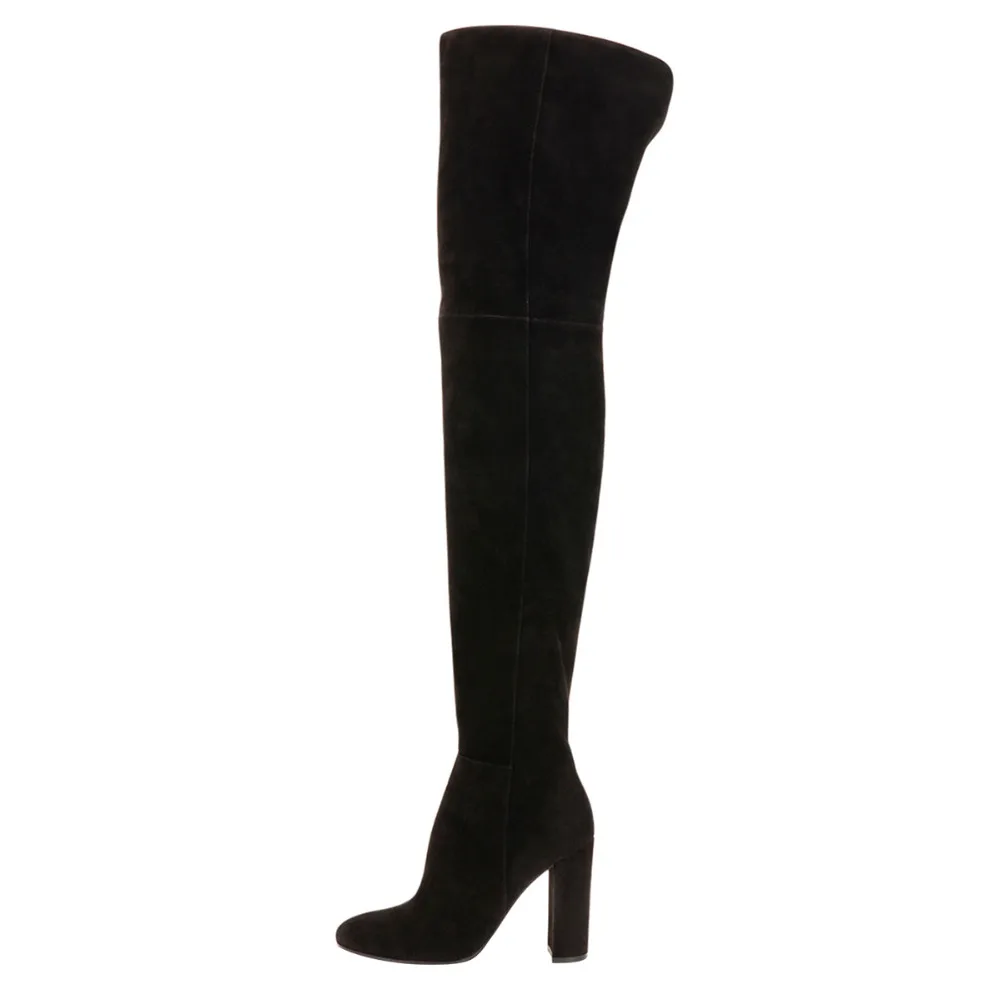 Caliente Negro Zapatos Invierno 4 Suede Plus Nancyjayjii Botas Rodilla Mujer 16 Moda Toe Tamaño Nieve Punta La Sobre Para Mujer qEFIgw