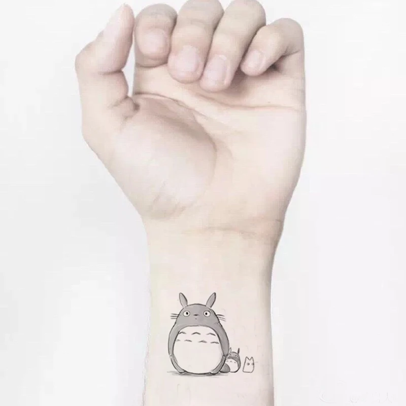 للماء المؤقتة وهمية لصاقات وشم لطيف جارتي Totoro الكرتون تصميم الجسم الفن أدوات مكياج
