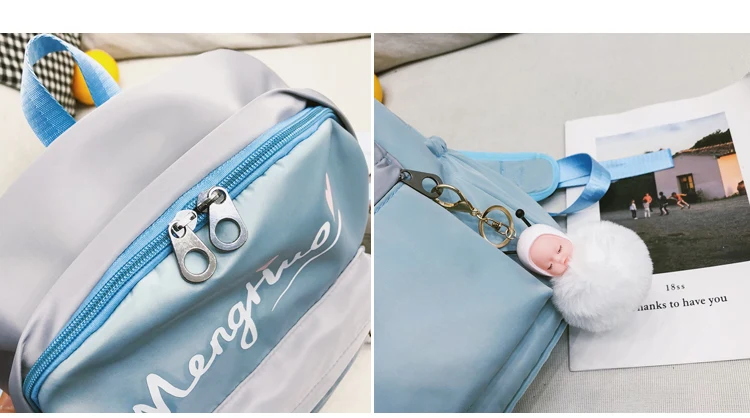 Menghuo Women Waterproof Nylon Backpack Female Rucksack School Backpack for Girls Fashion Travel Bag Bolsas Mochilas Sac A Dos--_35