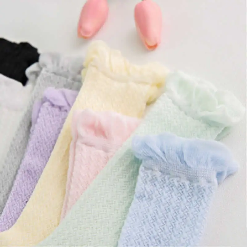 

Baby Socks Girls Socks Knee High Mesh Breathable Tube Lovely Princess Baby Solid Color Leg Warmer New Born Socks