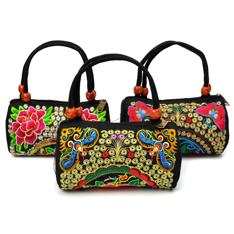 Chinese Handmade Embroidery Handbags Women Vintage Embroidered Flowers