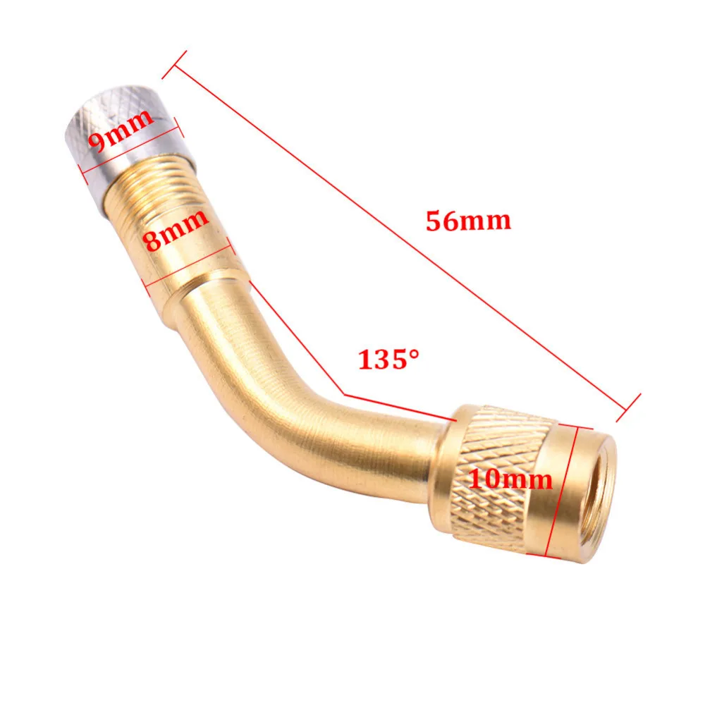 1 шт. латунный клапан 45/90/135 градусов для автомобильных шин мотоцикла, Надувное сопло, воздушный клапан, колпачок, Авто Металлическая удлиненная надувная труба