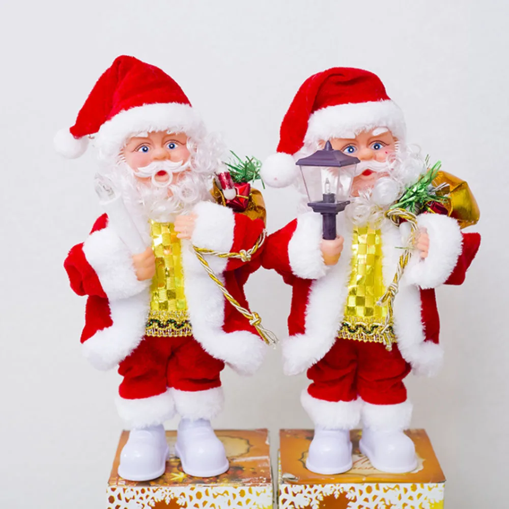 Новые творческие Электрический Санта Клаус куклы Рождественская Поющая Танцы светильник музыкальные куклы игрушки для детей Рождество Украшение лампы подарки
