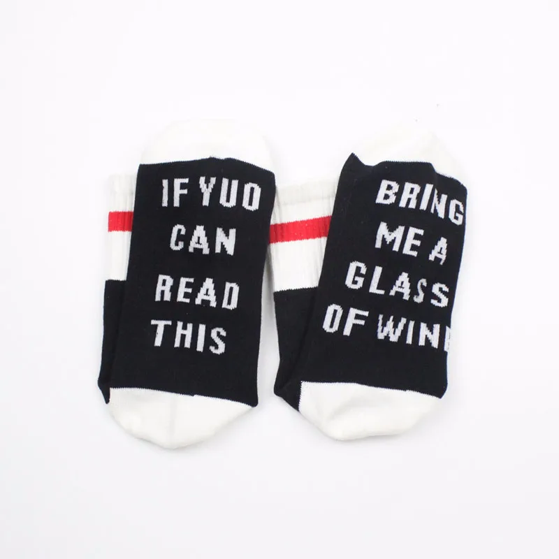 

1 Pair Comfortable High Quality Autumn/Winter Women Socks Stripe Socks Letter Sweat Ventilation Casual Socks if you can red this