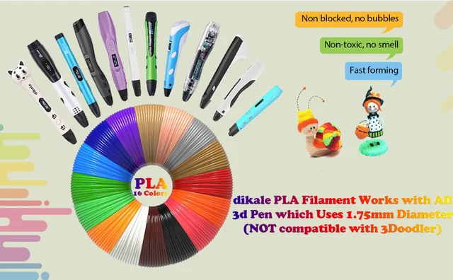 Dikale 3D Printing Scribble Pen Newest Caneta 3D Lapiz Stylo 3D Impressora  Drawing Pen Pencil PLA Filament For Kid Art And Craft 201214 From Bai09,  $35.94