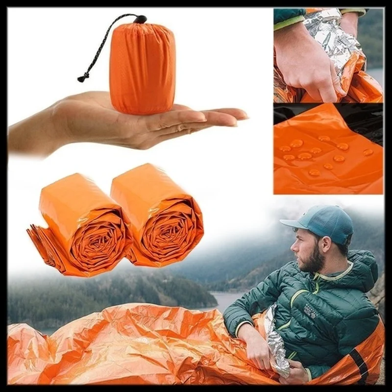 

Outdoor Emergency Survival Sleeping Bag Portable Waterproof Reusable Blanket Camping Hiking Survival Rescue Thermal Blanket