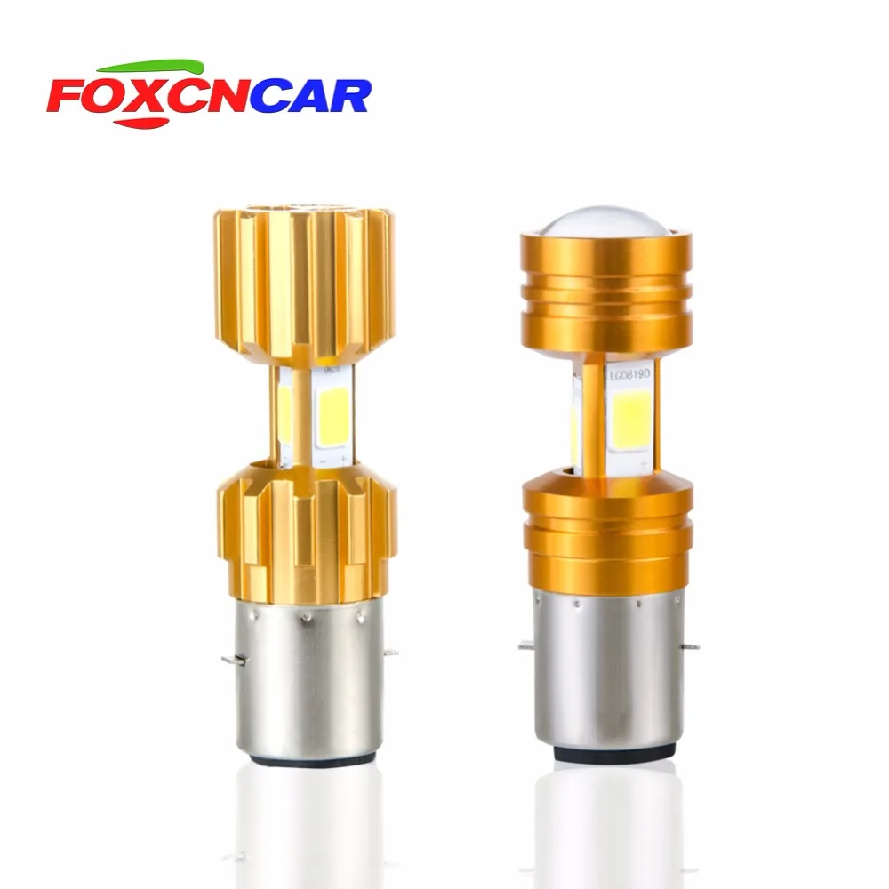 

Foxcncar 1Pcs H4 COB LED Motorcycle Headlight High Low Beam Light 3400lm Super Bright White Motorbike Head Lamp Bulb P15D BA20D