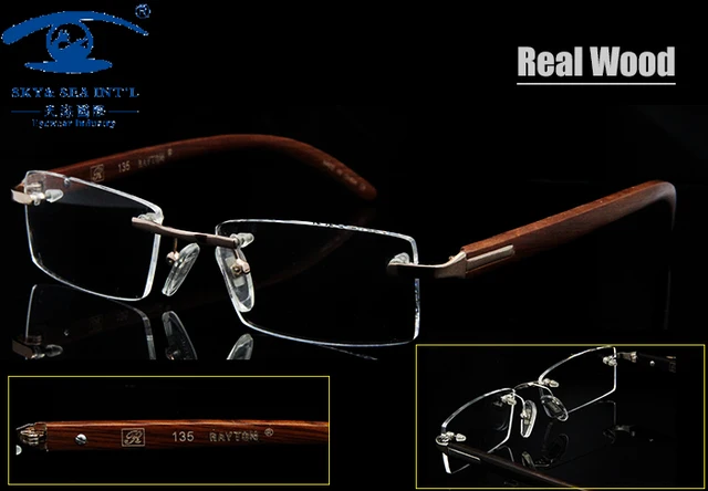 mens designer rimless eyeglasses