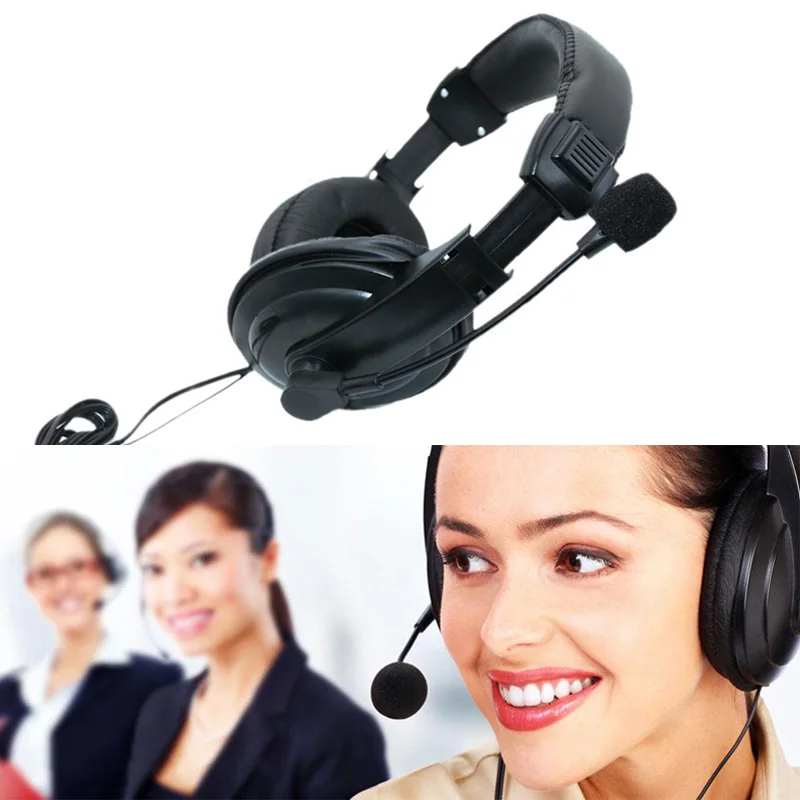 

Newly 3.5mm Wired Headphones With Microphone Business Headset Mic Earphone For Computer PC Gaming Stereo Skype