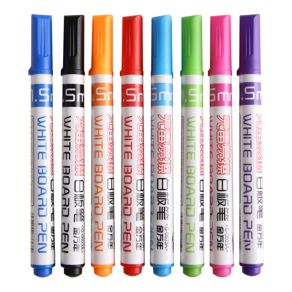 8 Color Whiteboard Marker Pens White Board Dry Erase Easy Wipe Bullet