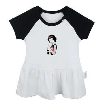 

Stained Glass Cute Cartoon Princess Snow White Rose Tattoo Design Newborn Baby Girls Dresses Toddler Infant Cotton Clothes