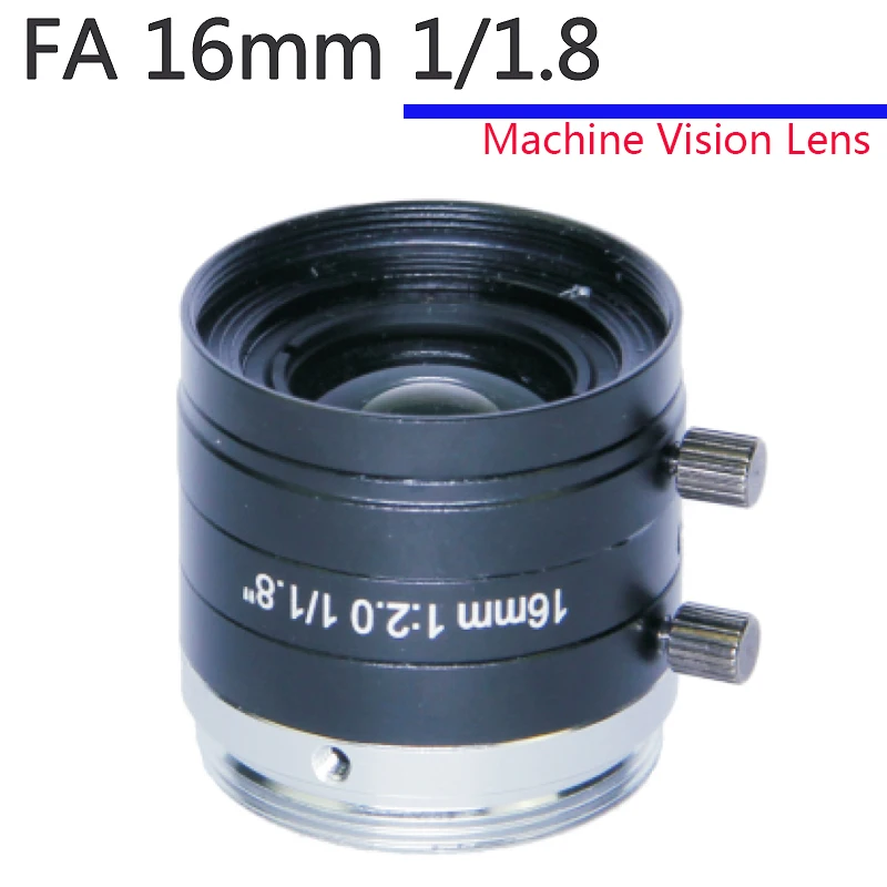 High Definition FA 16mm 1/1.8" Machine Vision Lens Without Distortion Professional C Mouth