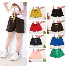 Детские шорты летние детские короткие штаны для маленьких мальчиков и девочек прямые однотонные повседневные короткие штаны calecon enfant pantalones1-10T