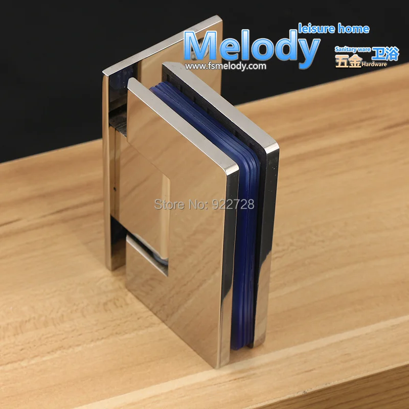 H90S 10 years Warranty Wall to Glass Offset Square Geneva Cutout Frameless Shower screen Door Hinge-Polished Chrome