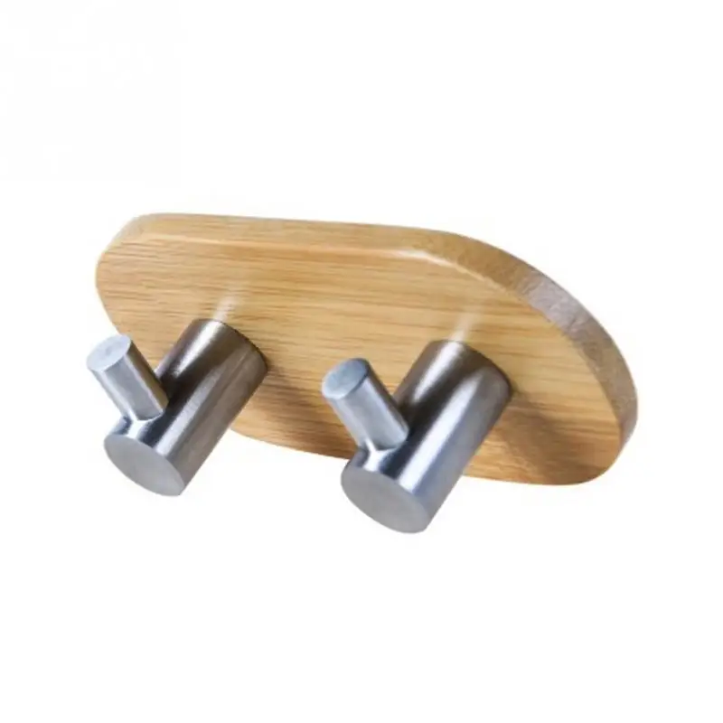 الخيزران الفولاذ المقاوم للصدأ الذاتي التصاق سلس قبعة منشفة معطف جدار ديكور علاّقات ملابس السنانير الحمام تخزين الباب الخلفي السنانير