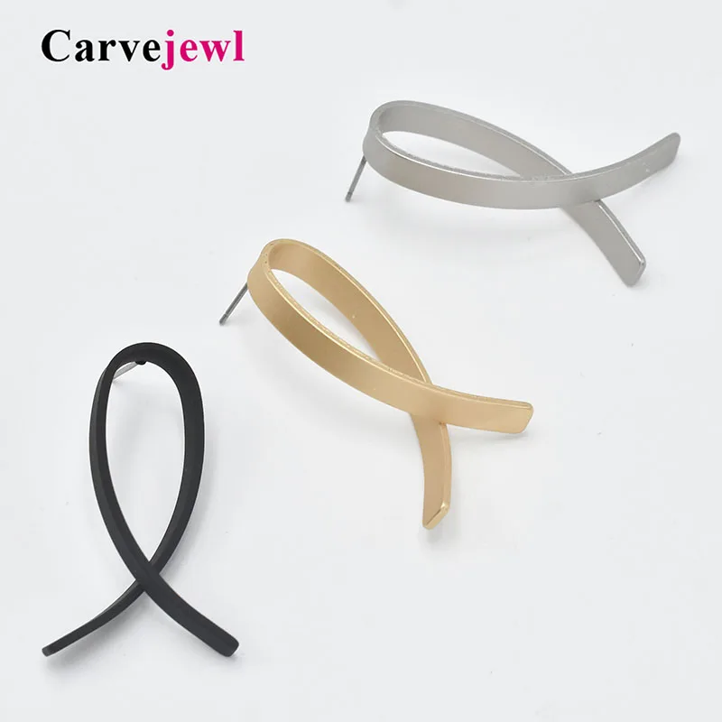 Carvejewl новые серьги-гвоздики минималистичный стиль матовые черные цветные серьги