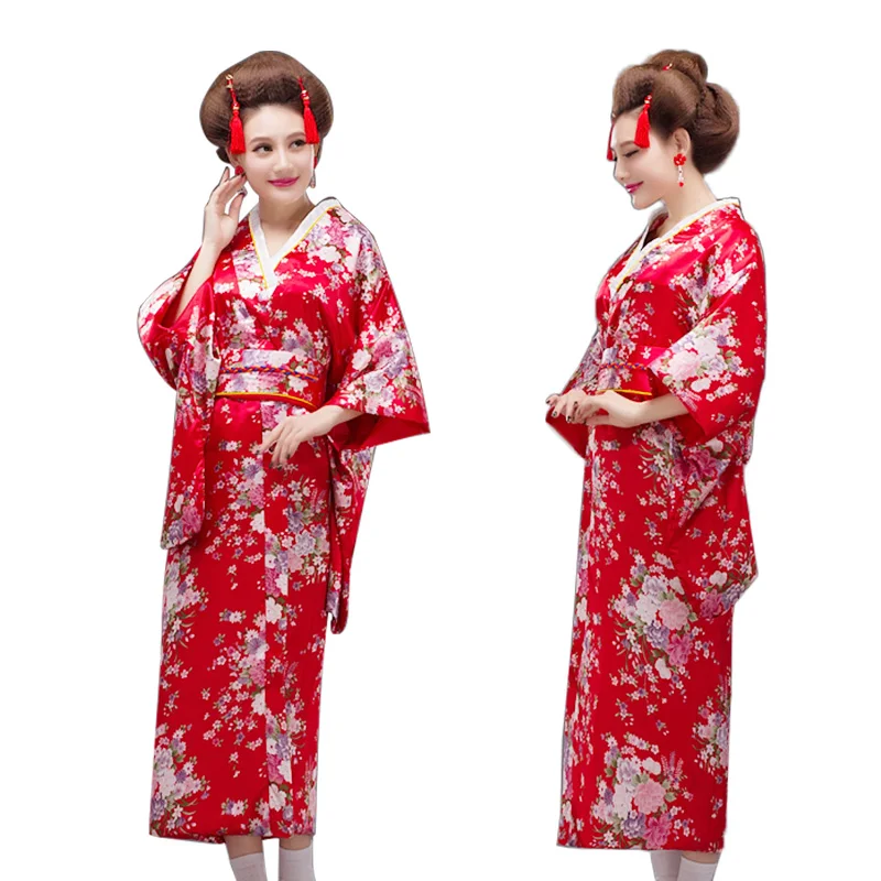 Vintage Japanese Geisha Kimono Yukata Haori Costume Retro Women Dress ...