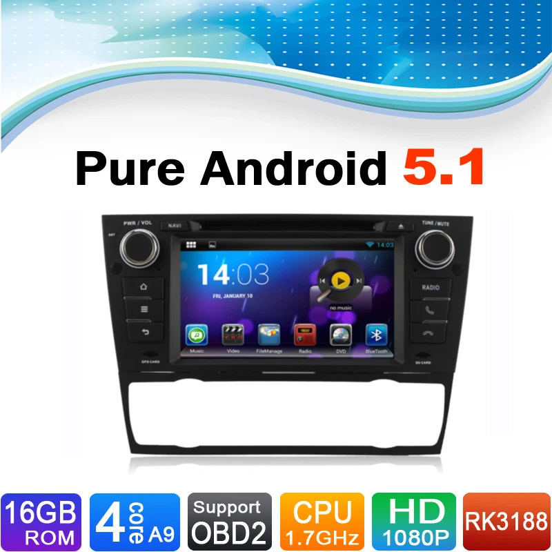 Pure Android 5.1 Car GPS Navigation System for BMW E90 E91 E92 E93(2005-2012) with Radio Bluetooth Touchscreen