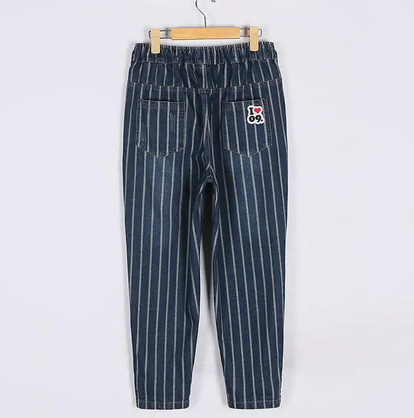 2XL-6XL Plus size 2017 Spring new Korean version striped cotton jeans women's loose Ankle-Length was thin wide leg pants wj374 2XL-6XL Plus size 2017 Spring new Korean version striped cotton jeans women's loose Ankle-Length was thin wide leg pants wj374