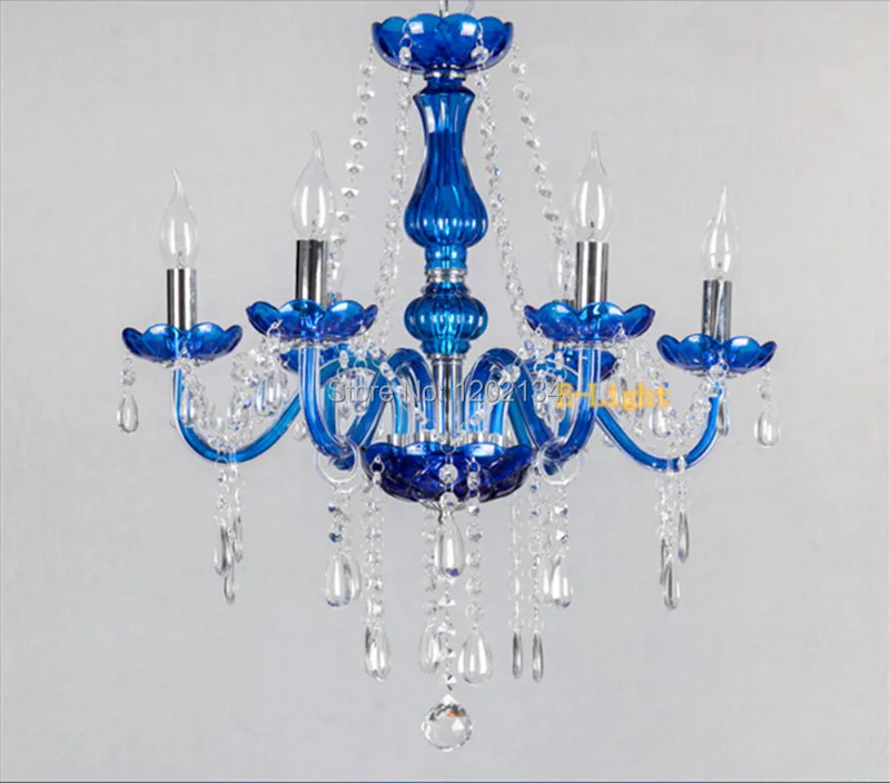 Синяя фиолетовая современная люстра, люстры с кристаллами 6 8 10 Arms Lustres De Cristal, Светодиодный Люстра без абажура