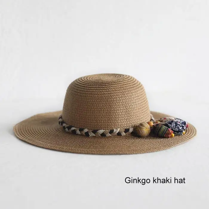 Шляпа сумка набор широкие поля, из соломы шапки Одна сумка через плечо для детей весенний Летний пляж BB55