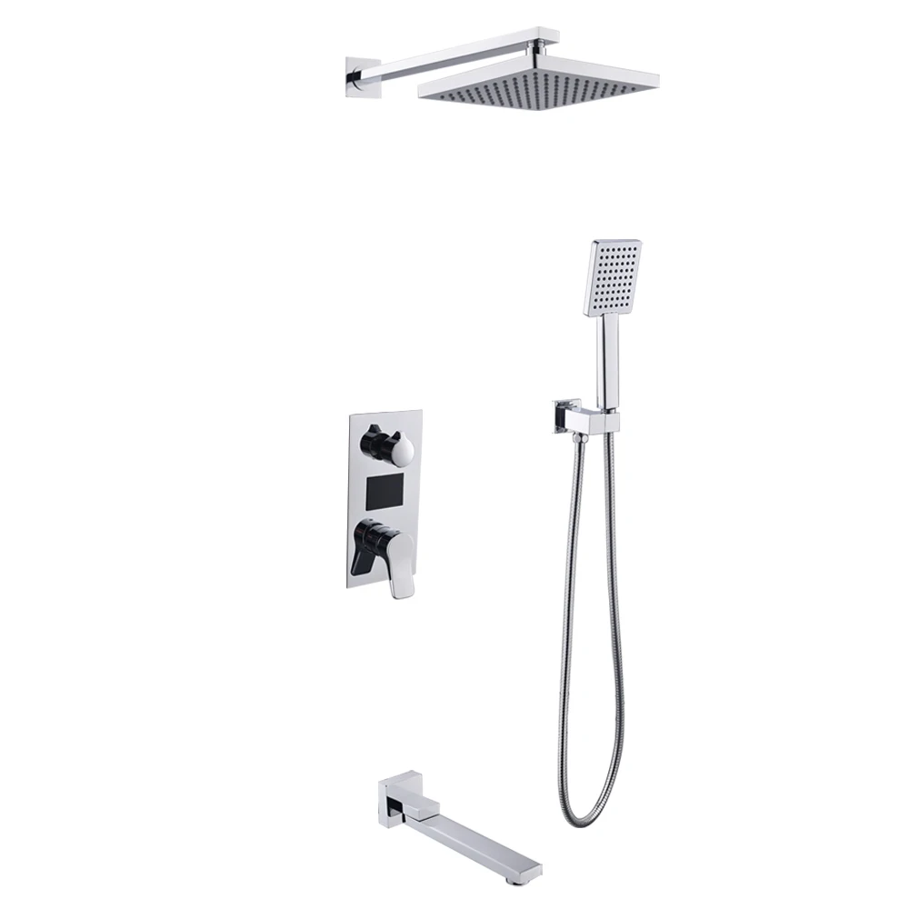 Skowll ЖК-дисплей набор Душ Дождь Насадки для душа 3-сторонний выход душевая лейка цифровой Дисплей смесителя Ванная комната с светодиодный смеситель для душа Системы - Цвет: Style A