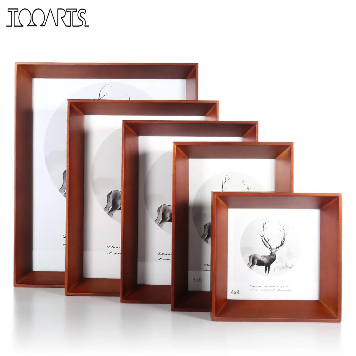 Brown Wood photo frame Real Glass Display Picture Framework picture