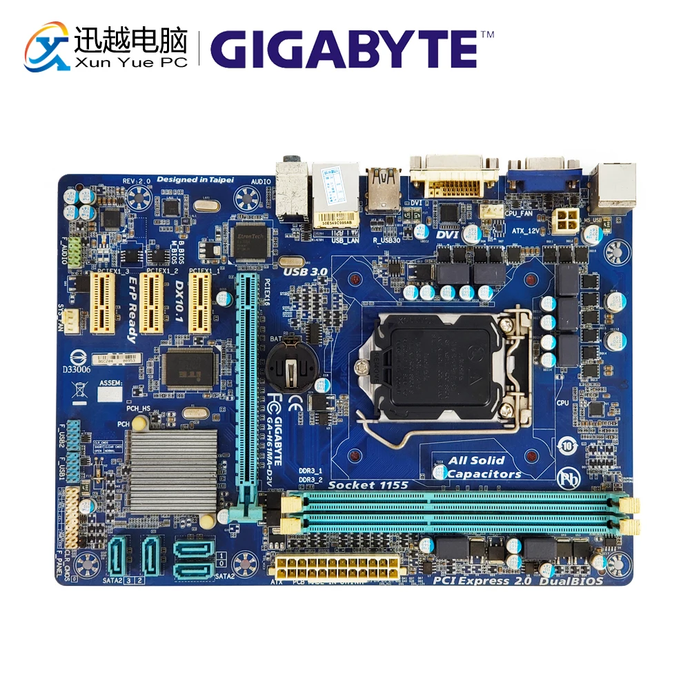 

Gigabyte GA-H61MA-D2V Desktop Motherboard H61MA-D2V H61 LGA 1155 i7 i5 i3 DDR3 16G SATA2 USB3.0 VGA DVI PCI-E 3.0 Micro-ATX