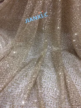 

Top quality JIANXI.C-111688 african lace fabric glued glitter French tulle lace fabric