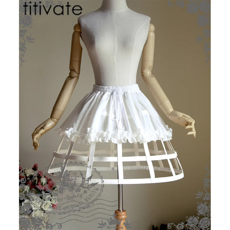

TITIVATE Fashion Women Tutu Skirt Mini A-Line Lace-Up Petticoat Vintage Steampunk Skirts Plus Size Clubwear